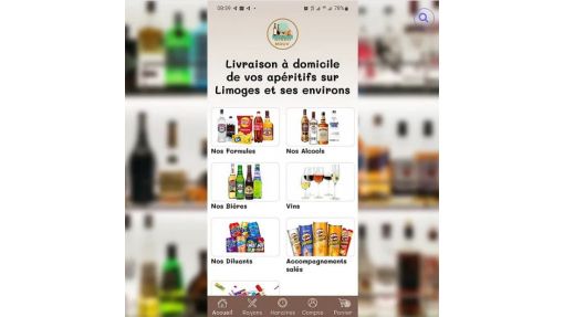 Application mobile - Vente et livraison d'alcools, d'apéritifs - Limoges 87